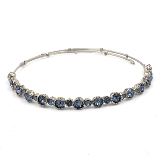 Elegant Fashion Choker Necklace CN4102: Denim/ Silver