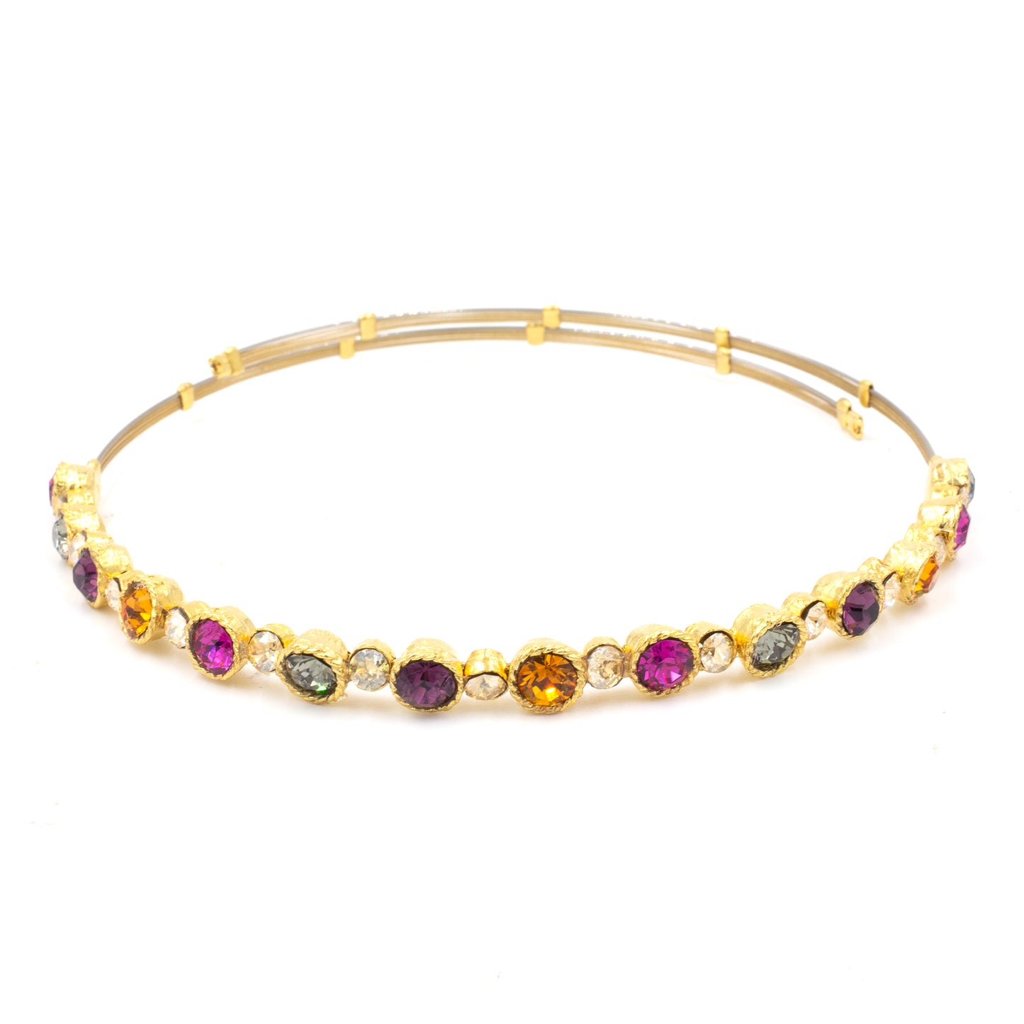 Elegant Fashion Choker Necklace CN4102: Multi Color/ Gold