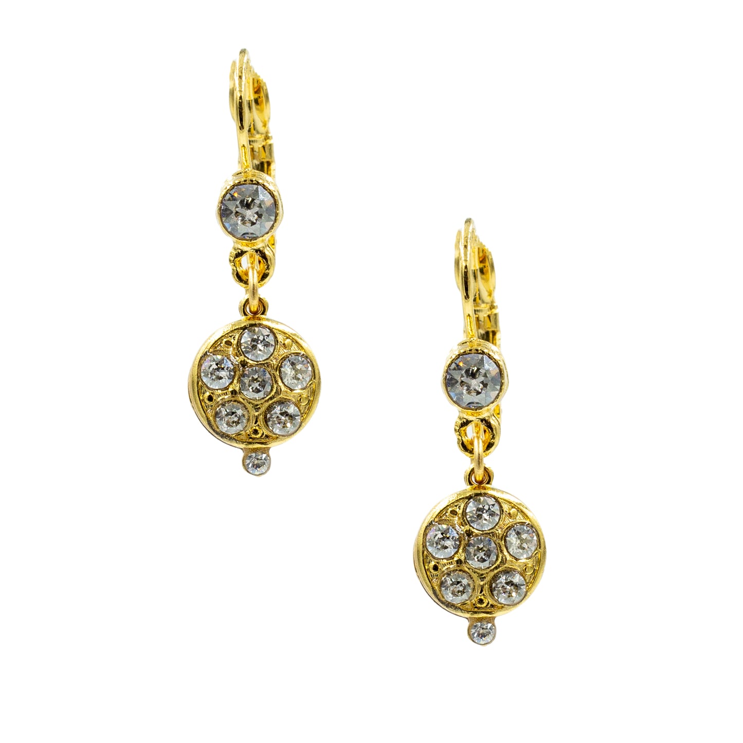 Timeless Drop Earring 2052: Clear/ Gold