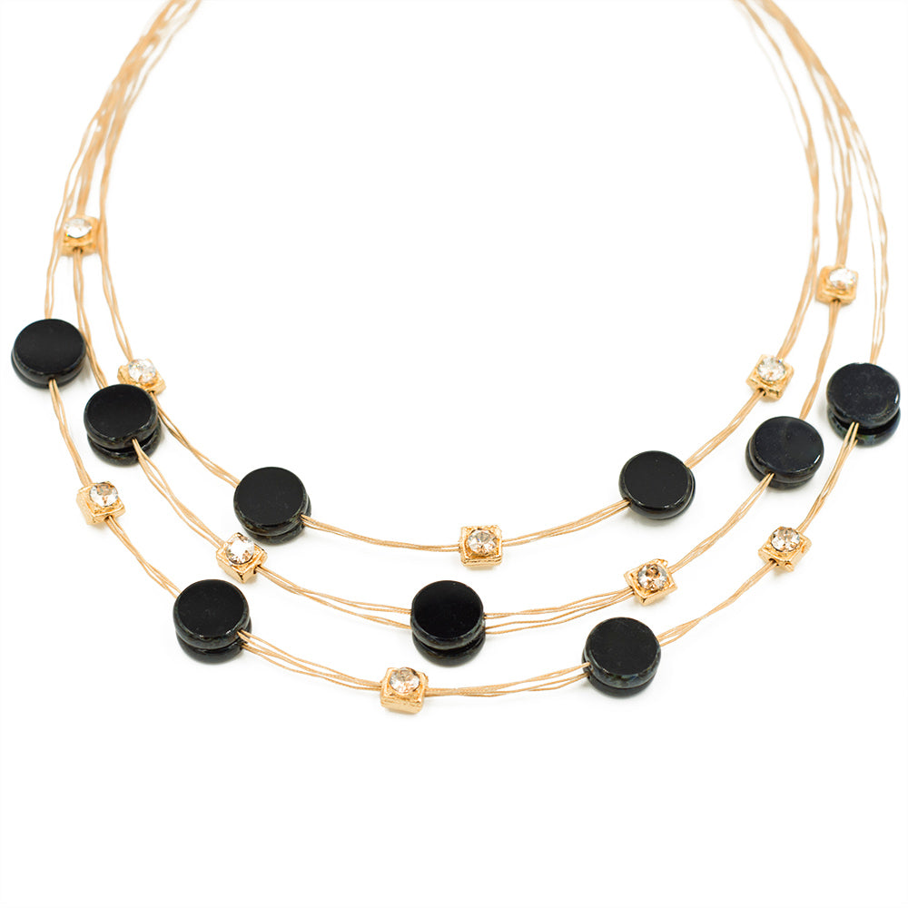 Necklace 7005: Black/ Gold