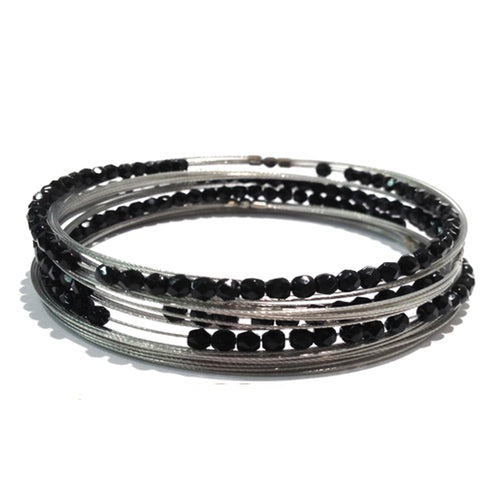 Chic Boho Style Bracelet 3014: Black / Silver