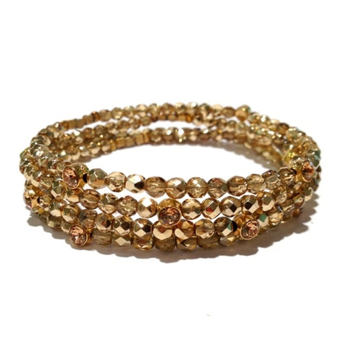 Sparkle Beaded Bracelet 3473: GoldShade / Gold
