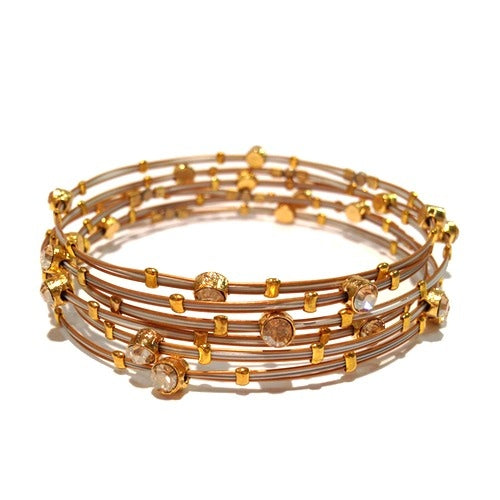 Stripe Luxury Bracelet 3600: Silk / Matte Silver-Gold