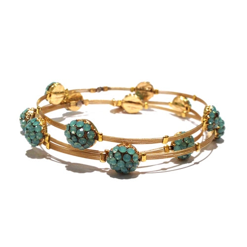 Special Occasion Bracelet 3717: Opal Turq / Gold