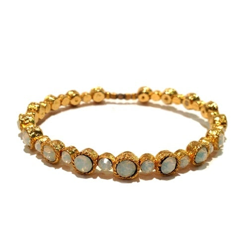 Serendipity Bracelet 4102: White Opal / Gold