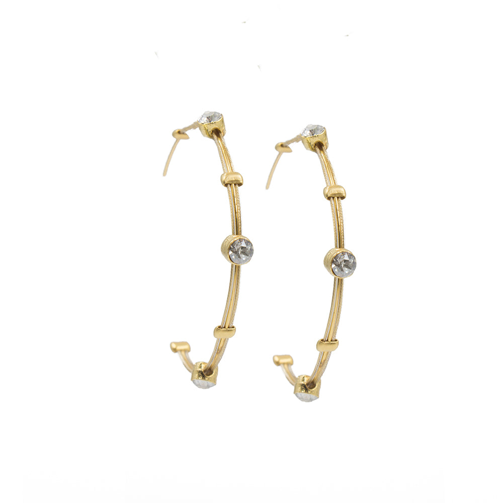 Love Hoop Earring CES3000: Clear/ Gold