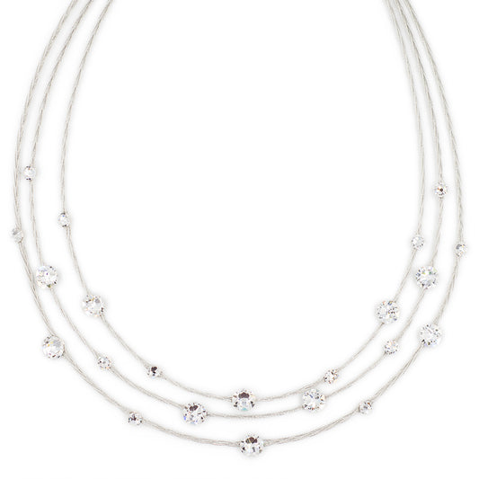 Enchanting Women's Necklace 8389: Clear/ Silver