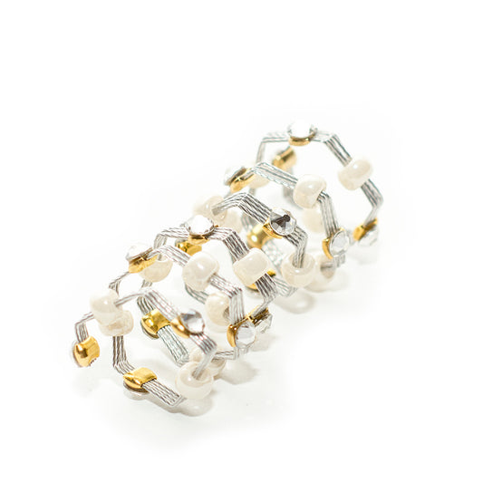 Ring 9039: Clear/ Ivory/ Silver