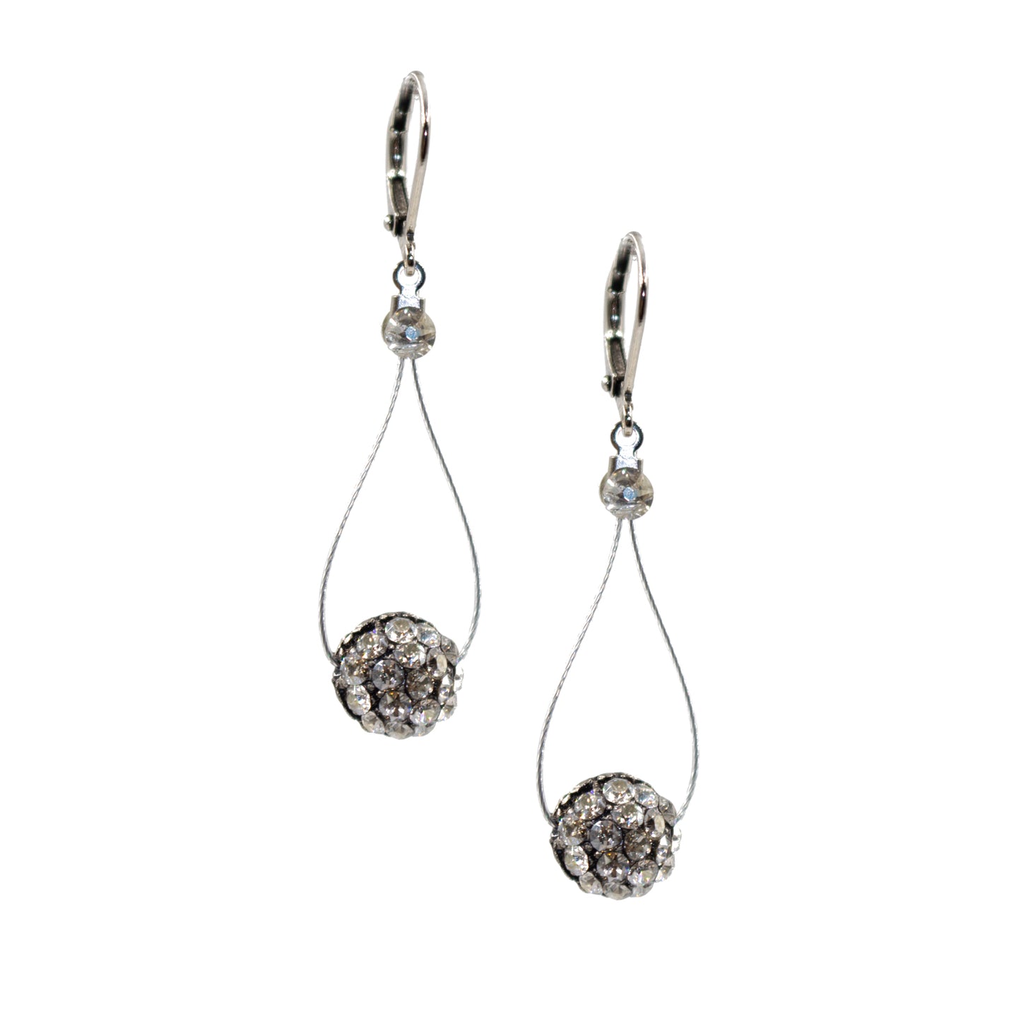 Glistening Jewels Dangle Earring 2130: Clear/ Silver