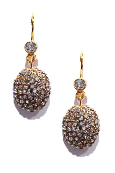 Love Sparkle Round Drop Earring 2483: Clear / Gold