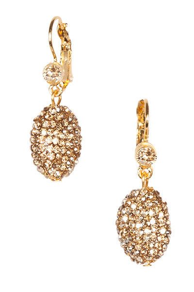 Love Sparkle Round Drop Earring 2483: Gold / Gold