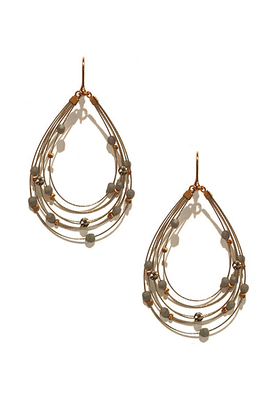 Exquisite Dangle Earring 2653: Clear / Grey / S / G