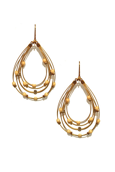 Exquisite Dangle Earring 2653: Clear / Ivory / Gold