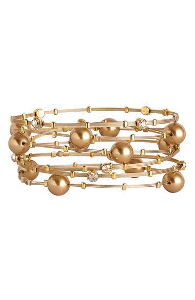Love Pearl Bracelet 3701: Gold Pearl/ Gold