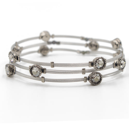 Feminine Sparkle Bracelet 3350: Clear/ Silver