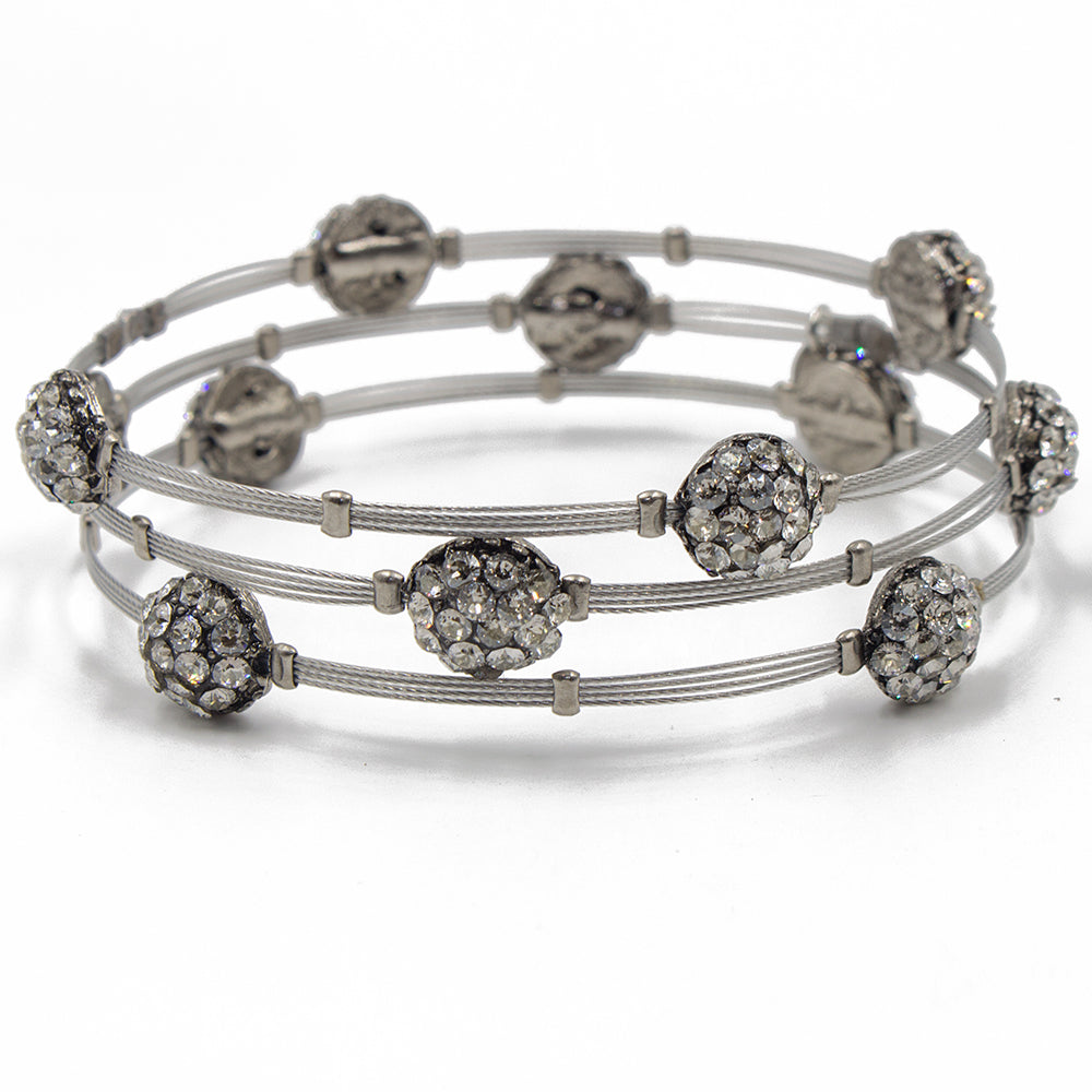 Special Occasion Bracelet 3717: Clear/ Silver/ Silver