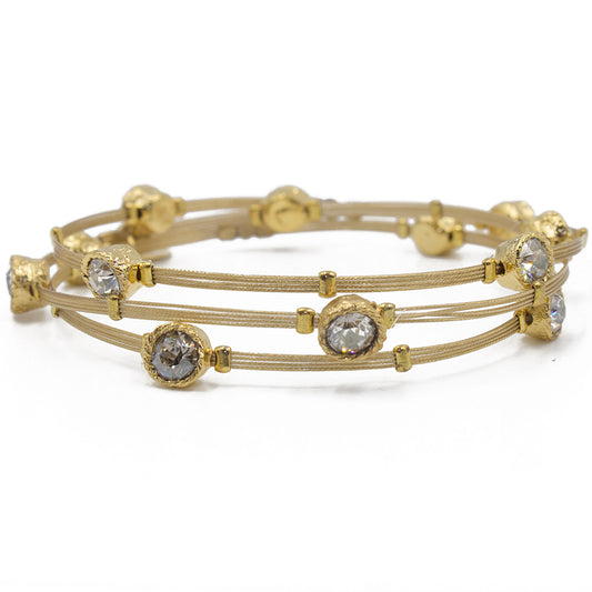 Feminine Sparkle Bracelet 3350: Clear/ Gold