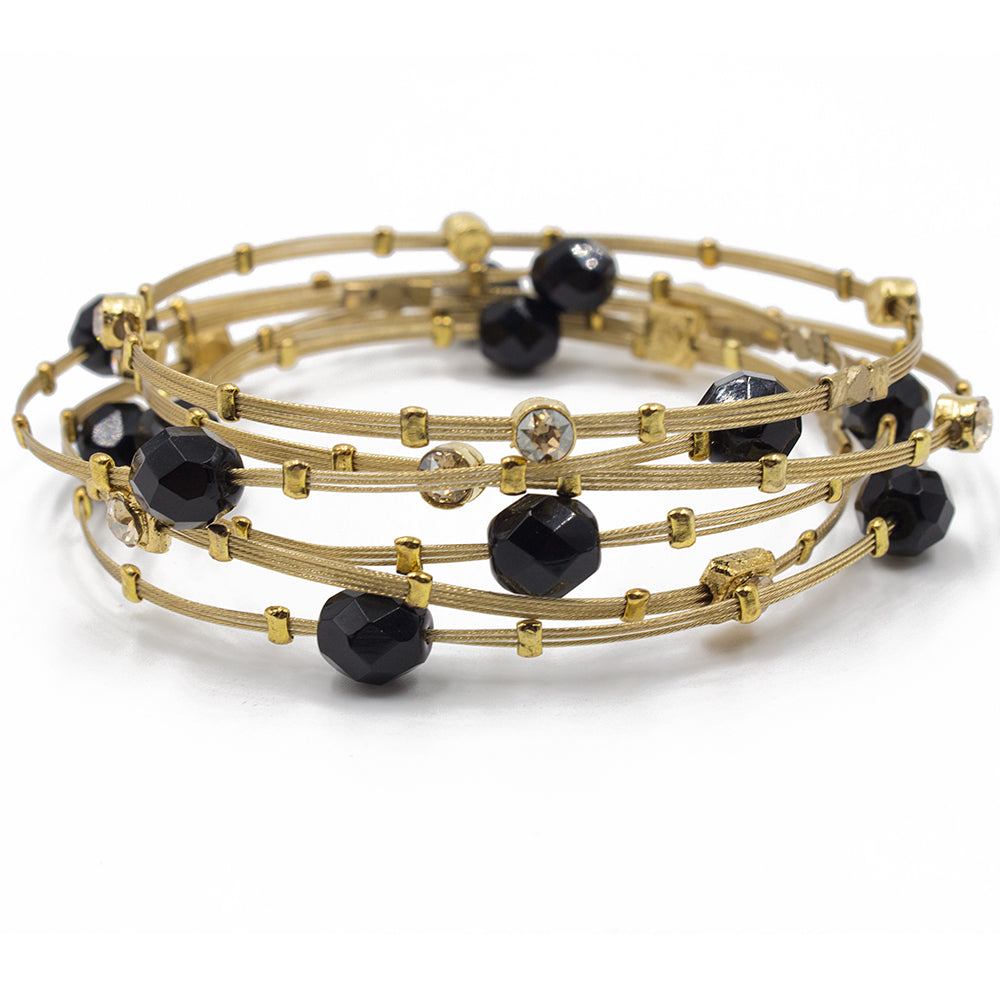 Forever Enchanting Women's Bracelet 3700: Black/ Gold