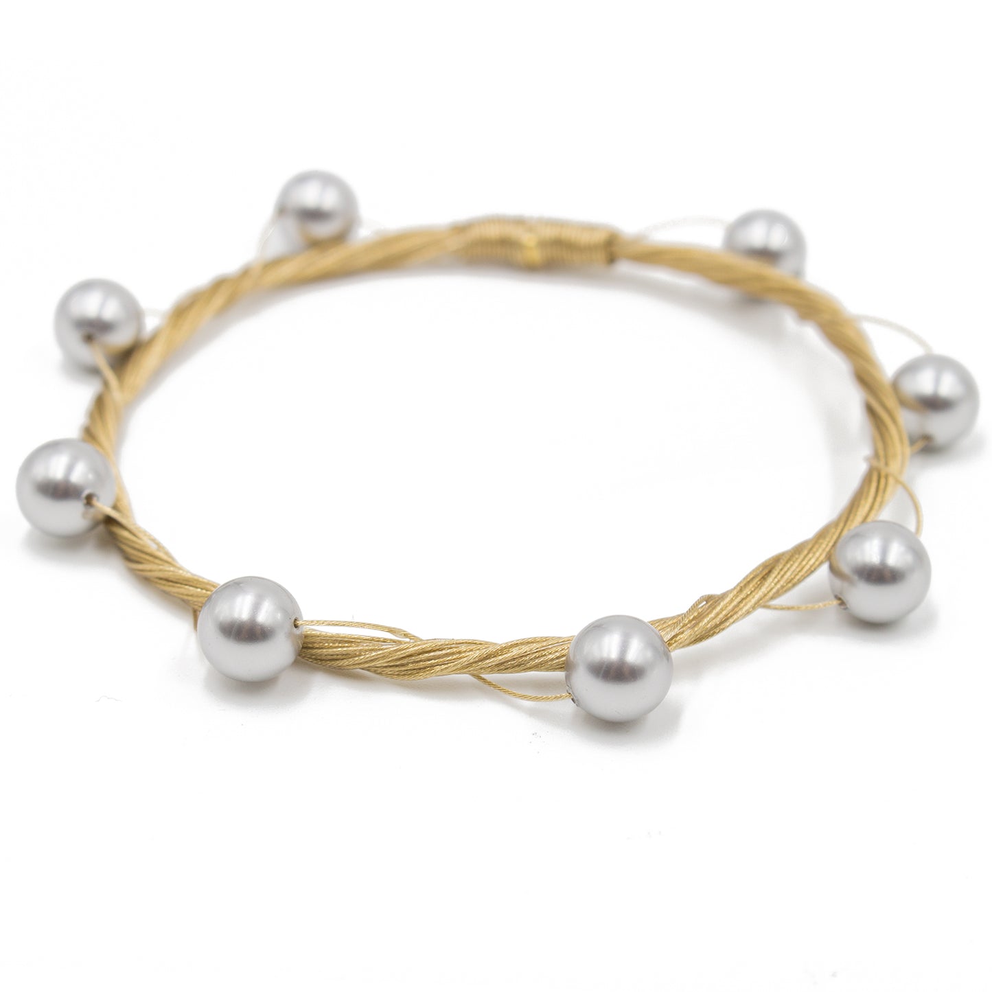 Bracelet 4224: Light Grey Pearl/ Gold