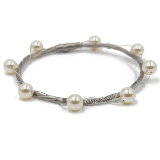 Bracelet 4224: White Pearl/ Silver
