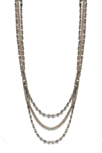 Chain and Bead Necklace 7569: HS / Silver