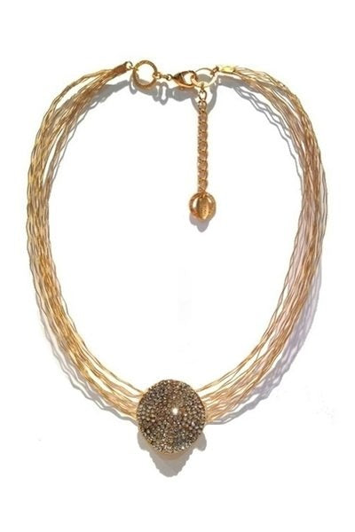 Handmade Love Necklace 8249: Silk / Gold