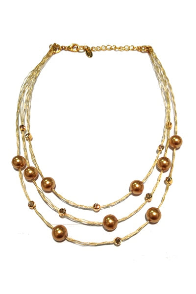 Pretty Pearl for Women Necklace 8109: LtCo / CocoPearl / Gold
