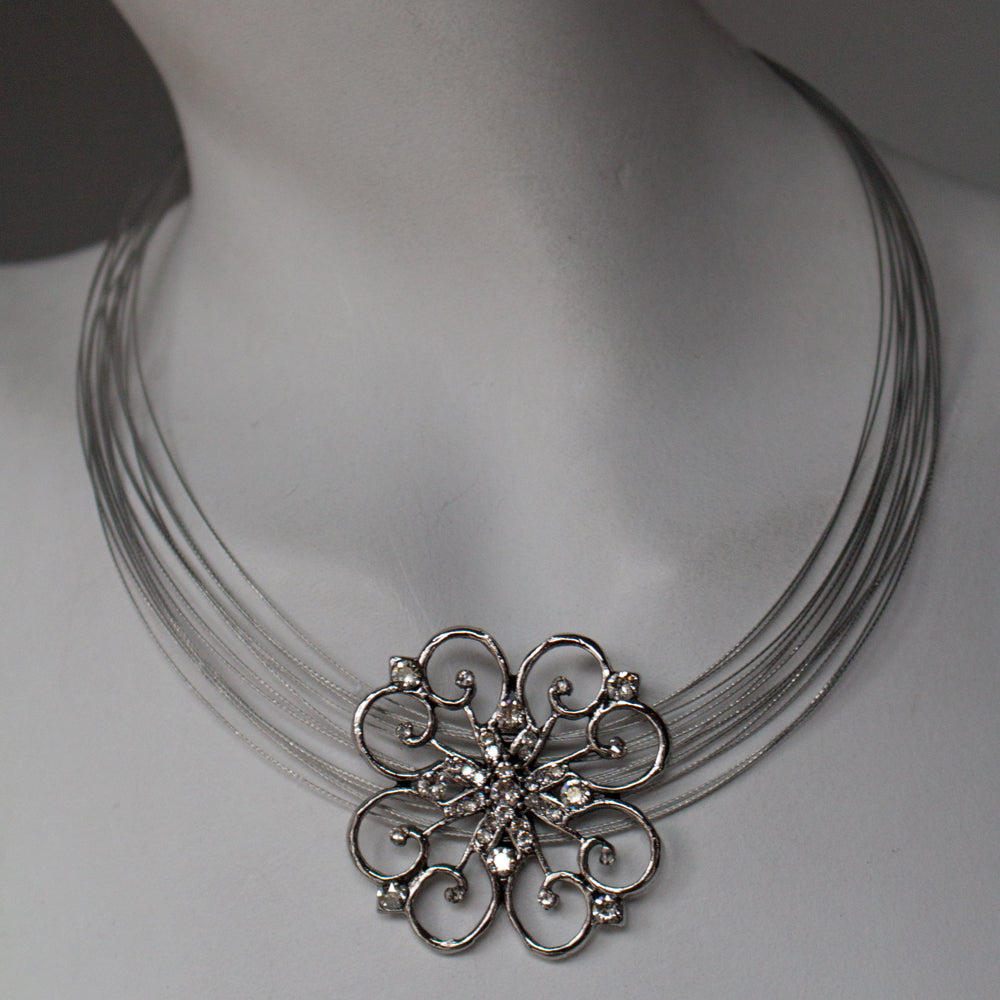 Necklace 8462: Clear/ Silver