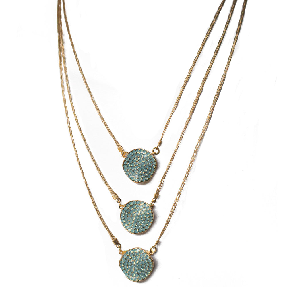 Necklace 8460: Opal Turq/ Gold
