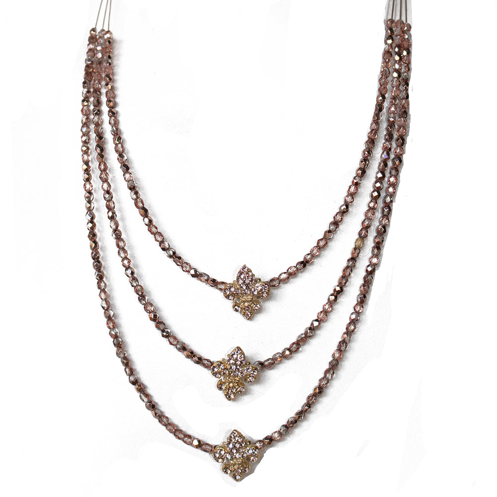 Necklace 8458: Silk/ Rose Gold
