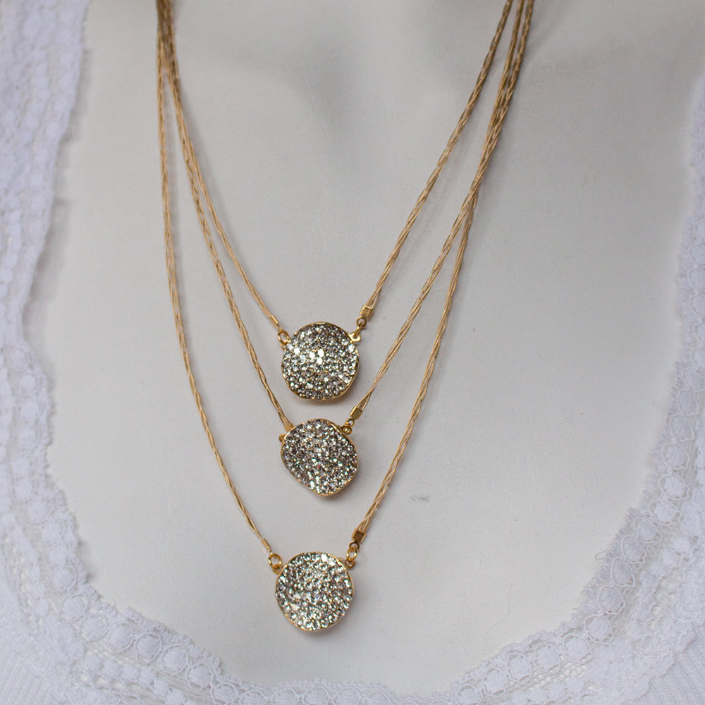 Necklace 8460: Clear/ Gold