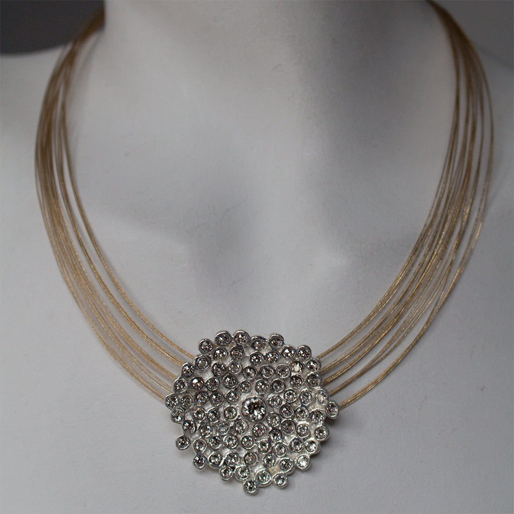 Necklace 8463: Clear/ Matte Gold