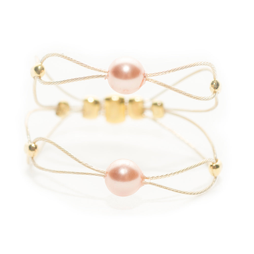 Ring 9034: Pink Gold Pearl/ Gold/ Gold